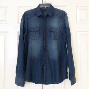 Like New Anthony Morato chambray shirt. Small slim